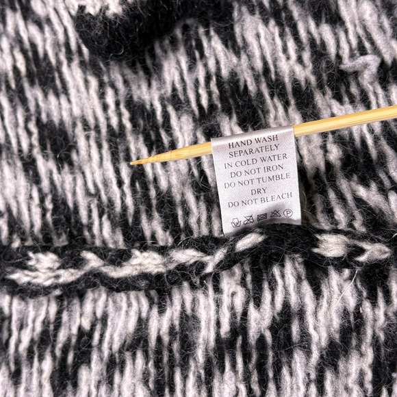 Vintage Carducci Black & White Houndstooth Knit Coat Cardigan (S) Mohair Wool - Picture 7 of 16